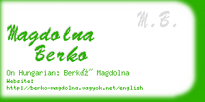 magdolna berko business card